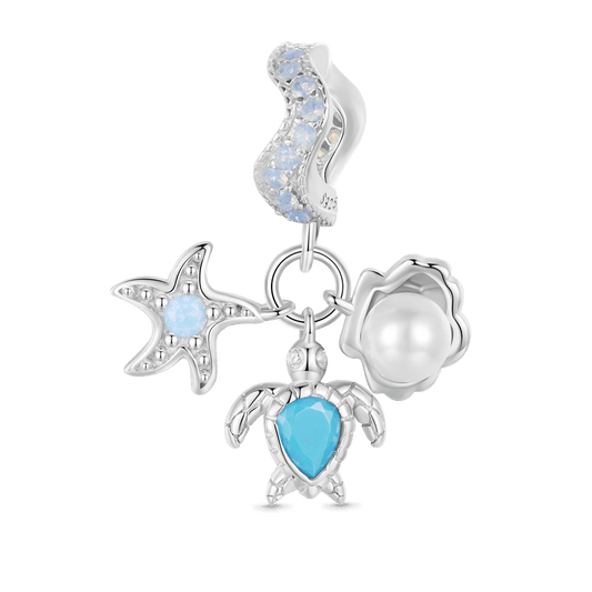 Gnoce Blue Ocean Triple Pendant Dangle Charm_1