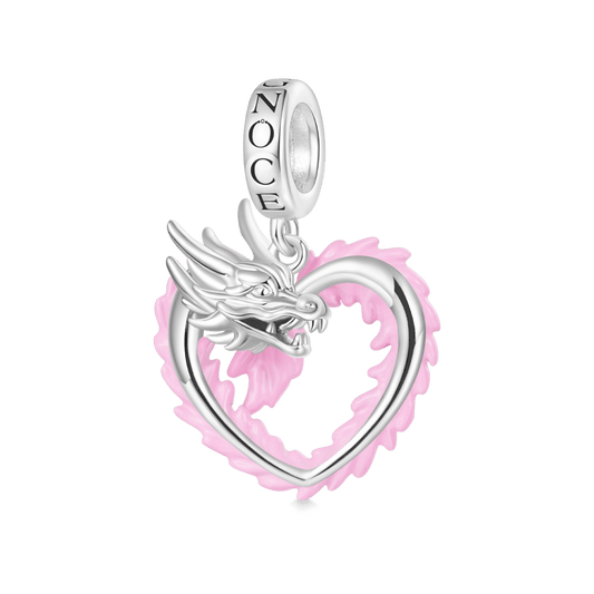 Gnoce Pink Heart Dragon Pendant Dangle Charm_1