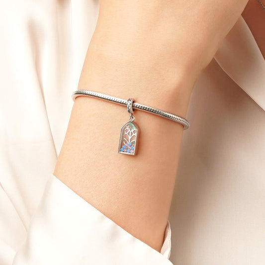 Gnoce Flower Window Pendant Dangle Charm_6