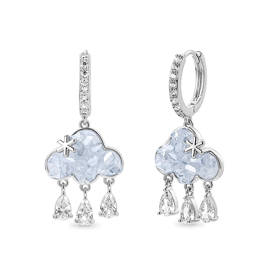 Gnoce Blue Cloud Tassel Stud Earrings_1