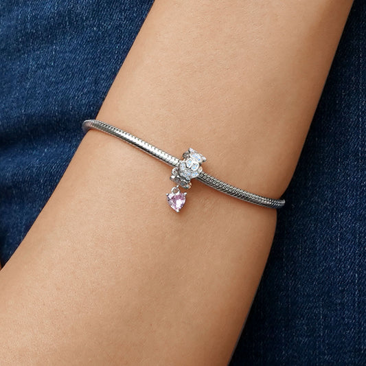 Gnoce Pink Paw Print Opal Charm_5