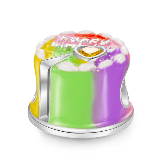 Gnoce Engravable Sterling Silver Happy Birthday Cake Charm_1