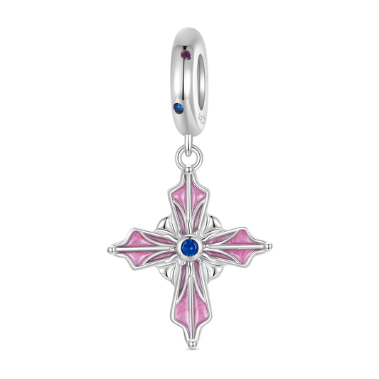 Gnoce Pink Cross Pendant Dangle Charm_1