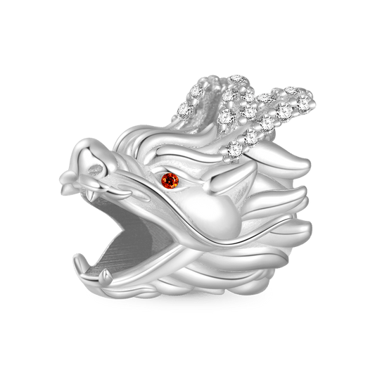 Gnoce Silver Chinese Dragon Head Beard Charm_1