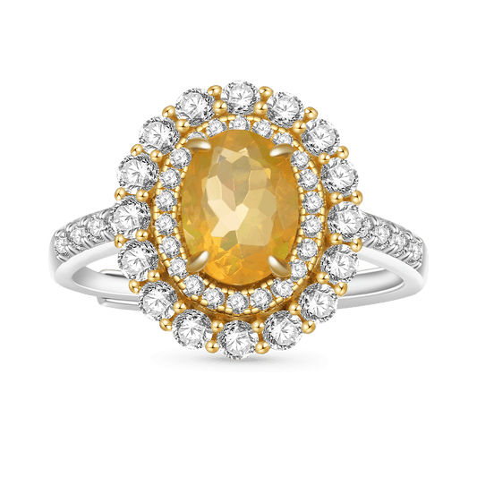 Gnoce Adjustable Oval-cut Citrine Promise Ring_1