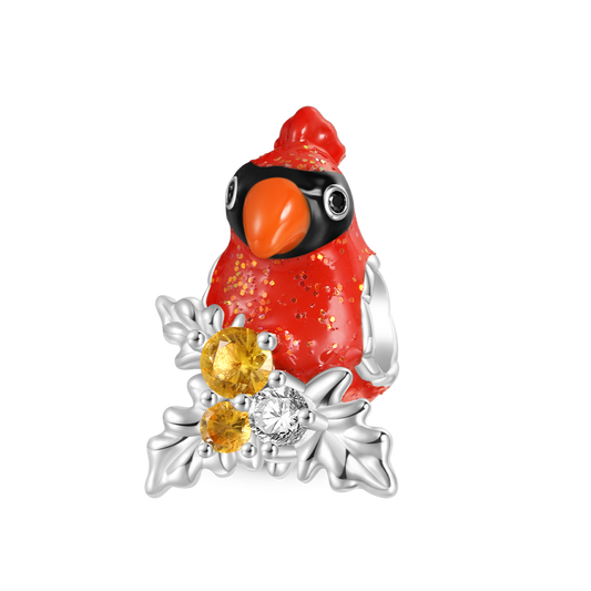 Gnoce Christmas Red Parrot Bird Charm_1