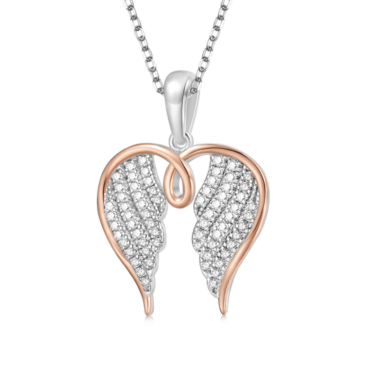 Gnoce 18k Rose Gold Angel Wings Necklace_1