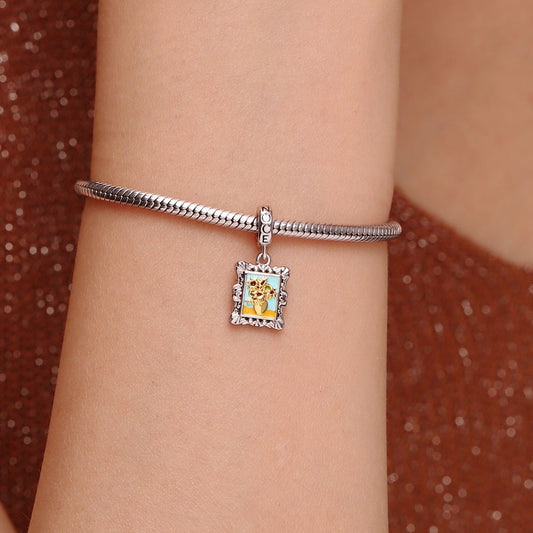 Gnoce Van Gogh Sunflowers Frame Pendant Dangle Charm_6