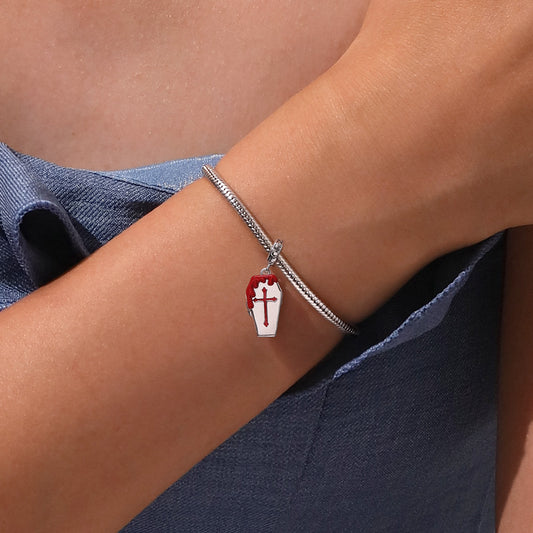 Gnoce Openable Bleeding Coffin Halloween Pendant Dangle Charm_7