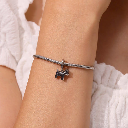 Gnoce Cute Puppy Schnauzer Pendant Dangle Charm_5