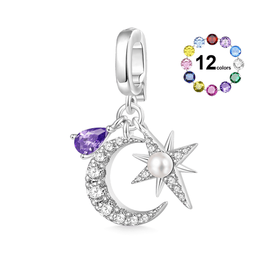 Gnoce Birthstone Moon Star Clasp Clusters Charm_1