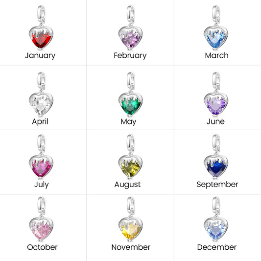 Gnoce Melting Heart Birthstone Clasp Clusters Charm_7