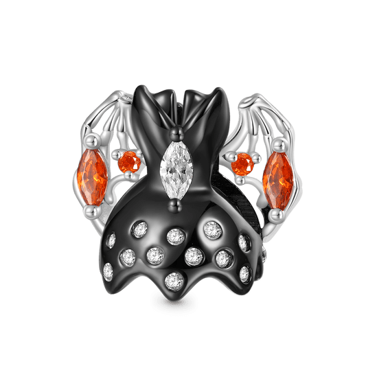 Gnoce Halloween Creative Gothic Spider Black Wedding Dress Charm_1