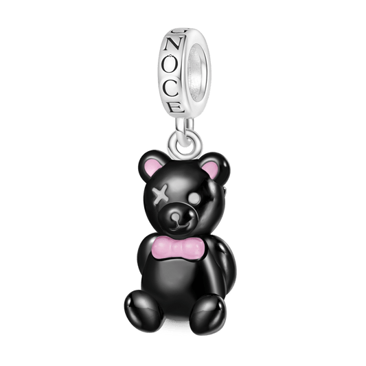 Gnoce Halloween Black Bear Holding Knife Pendant Dangle Charm_1