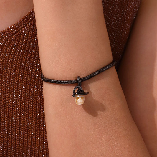 Gnoce Halloween Natural Pearl Horror Skull Pendant Dangle Charm_6