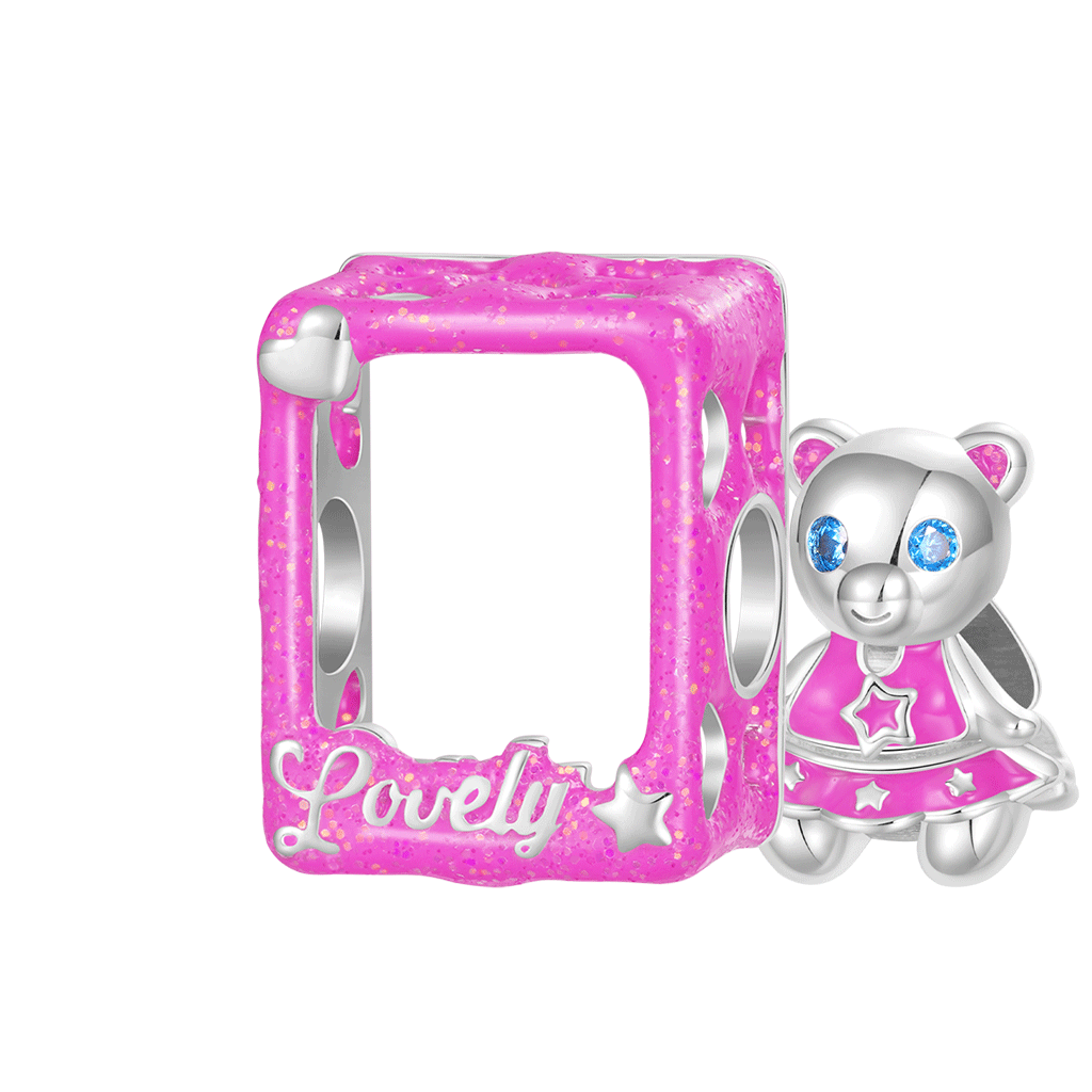 Gnoce Lovely Barbie Pink Bear Box Double-layer Charm_1