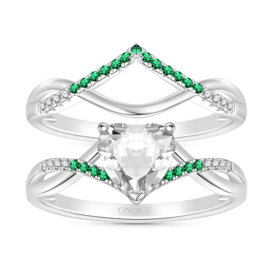 Gnoce Heart Cut Wishbone Stackable Ring Set_1