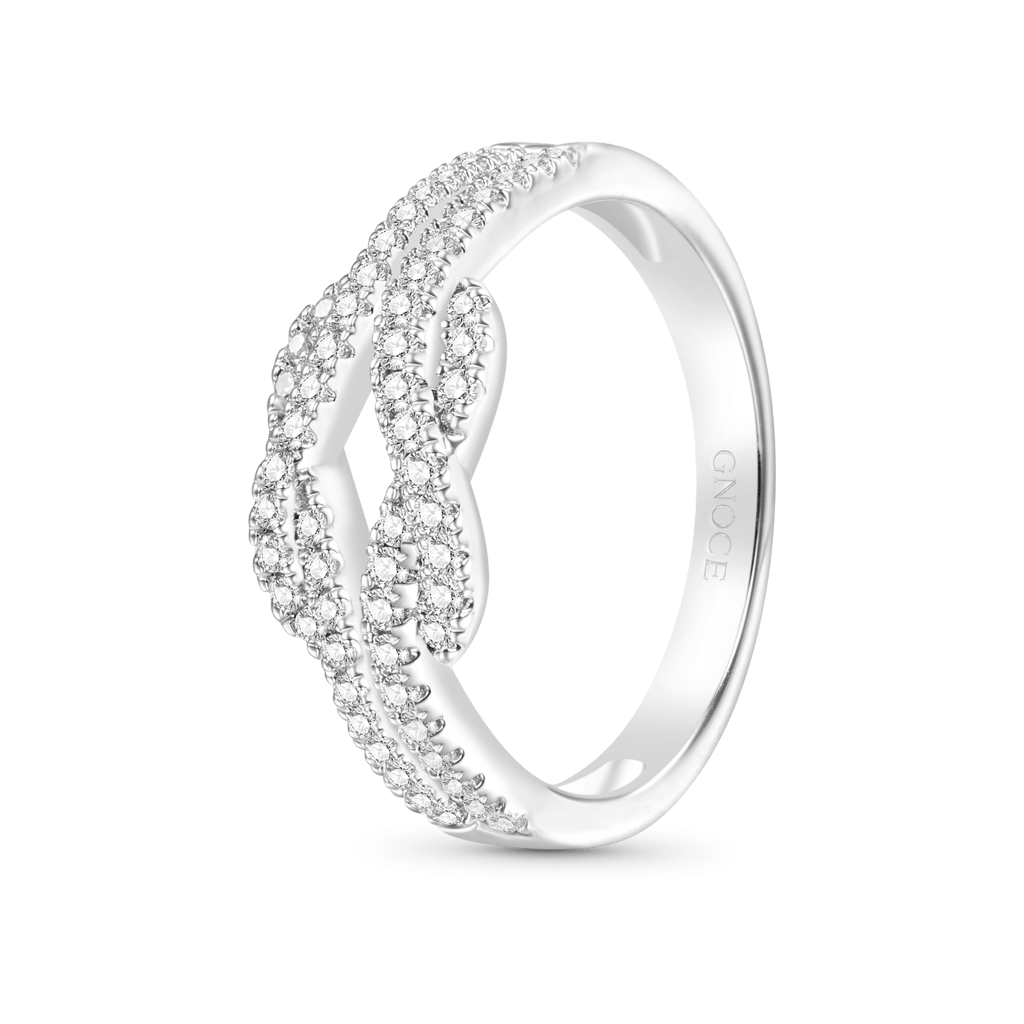 Gnoce Intertwined Infinite Pave White CZ Band Ring_2