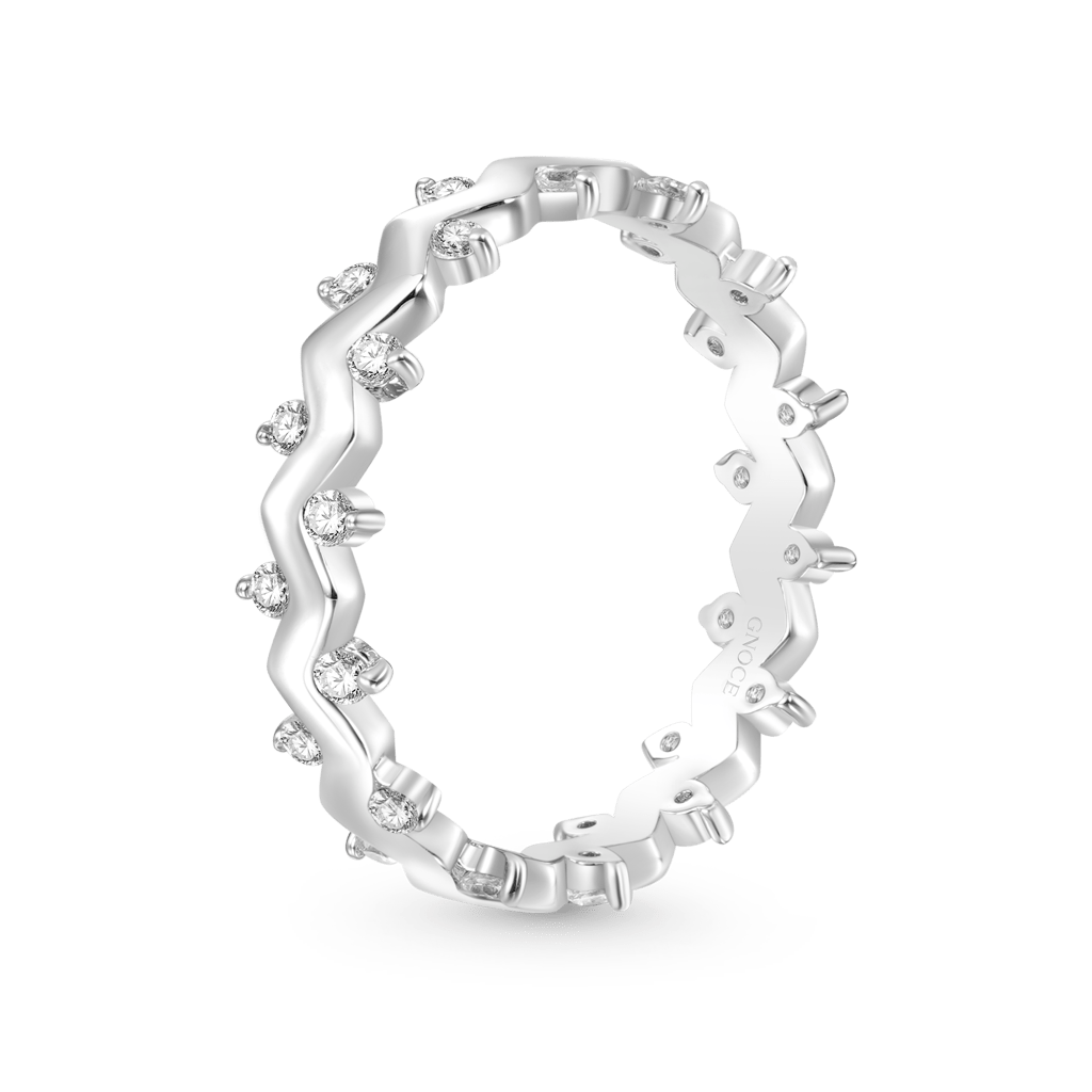 Gnoce Shiny Smooth Wavy Band Ring_2