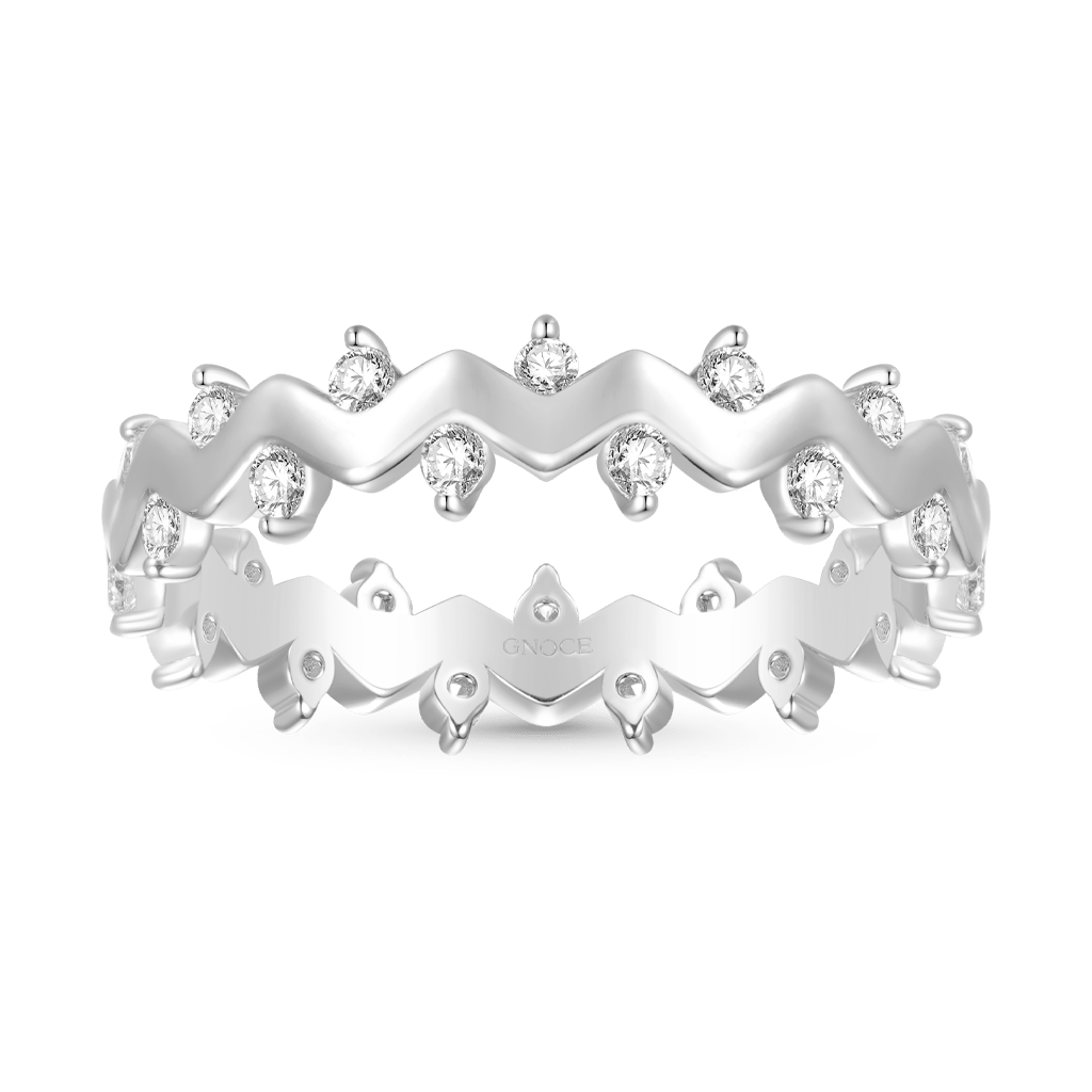 Gnoce Shiny Smooth Wavy Band Ring_1