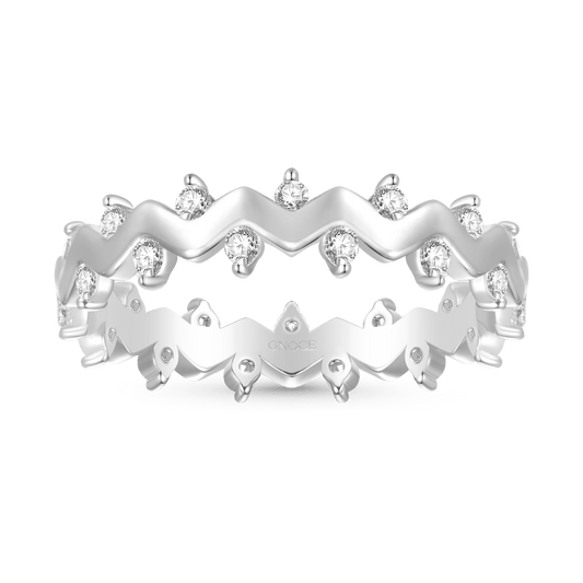 Gnoce Shiny Smooth Wavy Band Ring_1