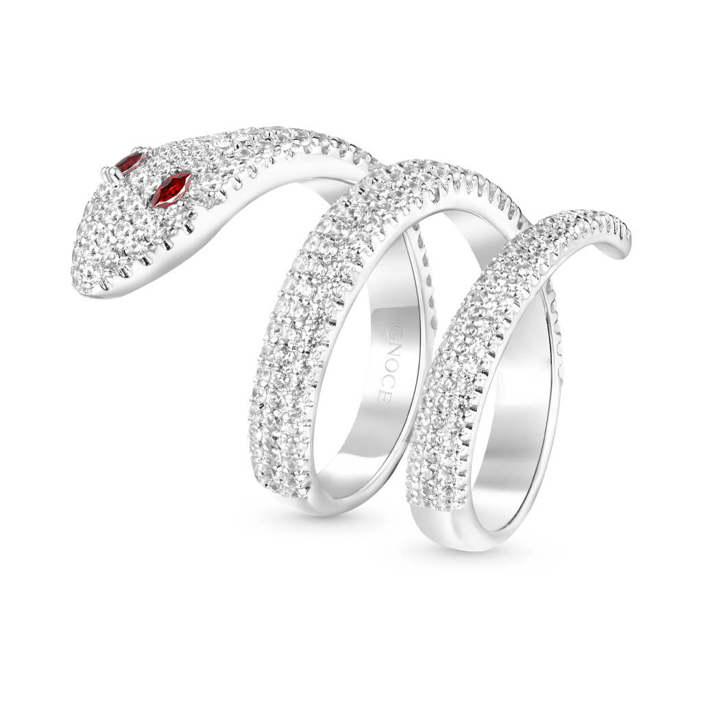 Gnoce Brilliant Diamond Pave Snake Wrap Rings_2