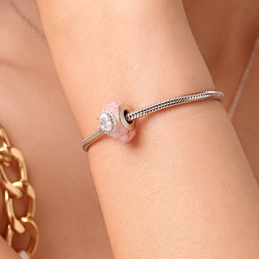 Gnoce Romantic Sakura Fat-square White Diamond Glass Charm_5