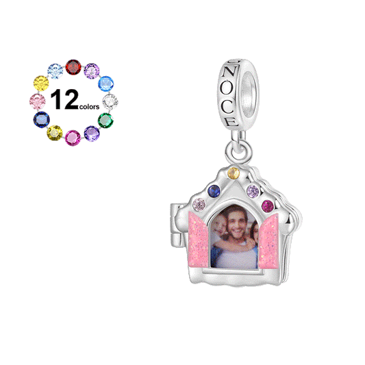 Gnoce Family Love House Birthstone Personalized Photo Charm_1