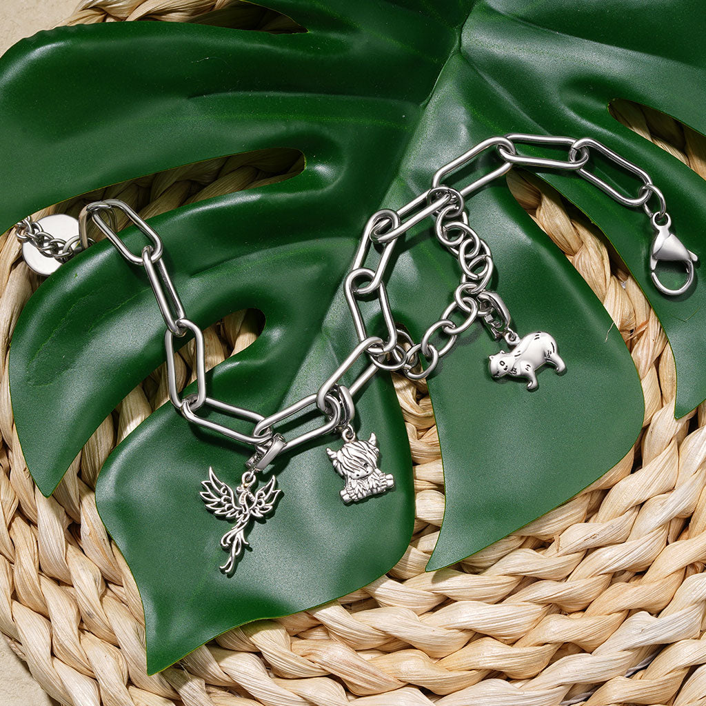 Gnoce Sterling Silver Phoenix Clasp Clusters Charm_3