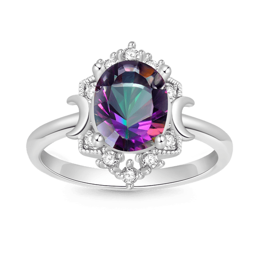 Gnoce Oval Mystic Colorful Moon Solitaire Ring_1
