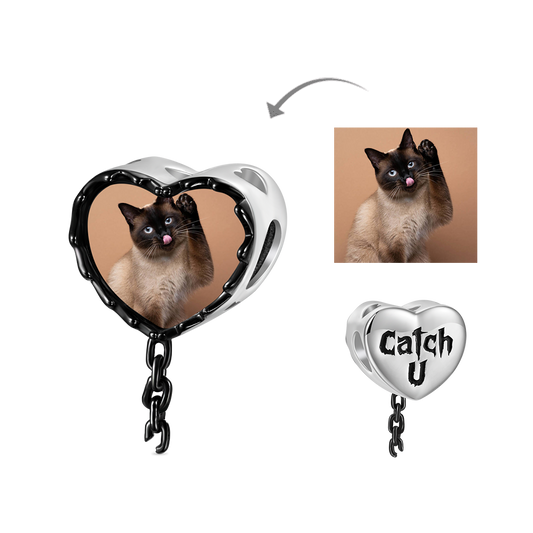 Gnoce 'Catch U' Heart Mousetrap Personalized Photo Charm_1