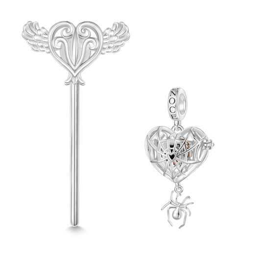 Gnoce Halloween Wireless LED Glow Spider Web Love Pendant Dangle Charm_2