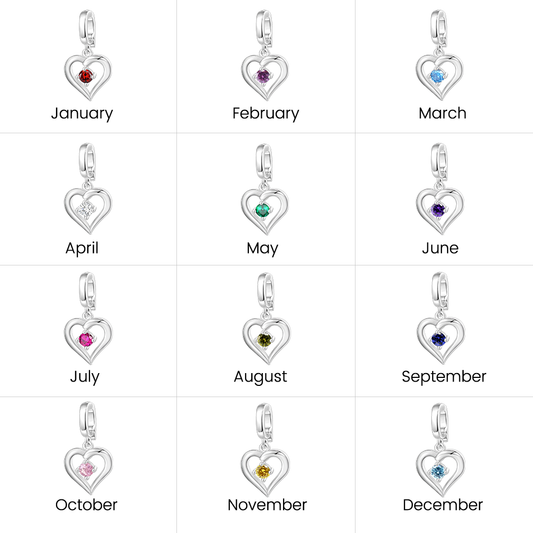 Gnoce Beating Heart Birthstone Clasp Clusters Charm_6