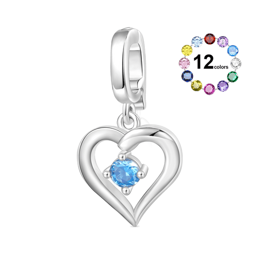 Gnoce Beating Heart Birthstone Clasp Clusters Charm_1