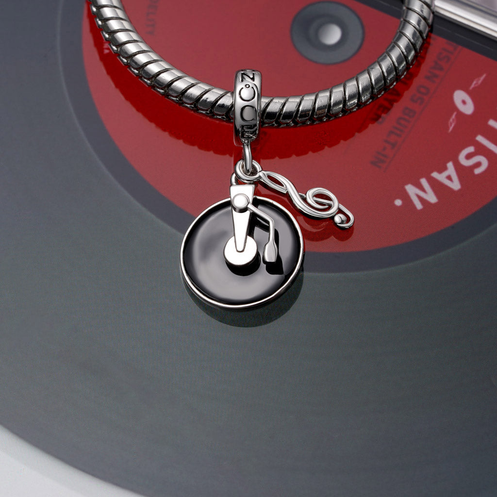 Gnoce Vintage Vinyl Disc Music Pendant Dangle Charm_3