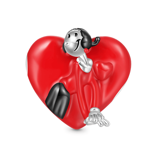 Gnoce Olive Oyl Love Popeye Red Heart Charm_1