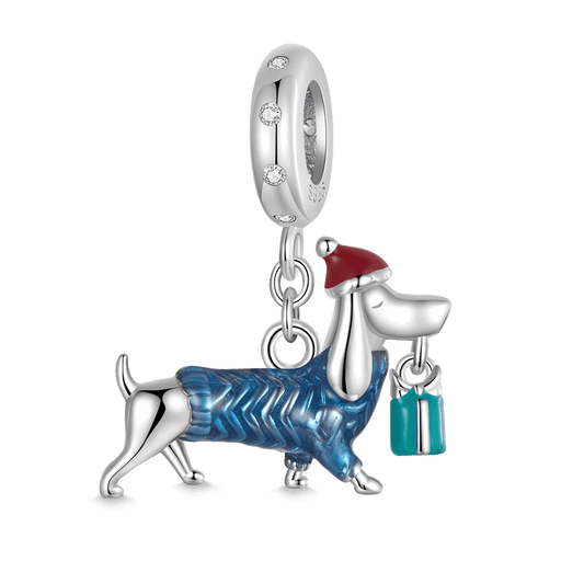 Gnoce Christmas Dachshund Pendant Dangle Charm_1