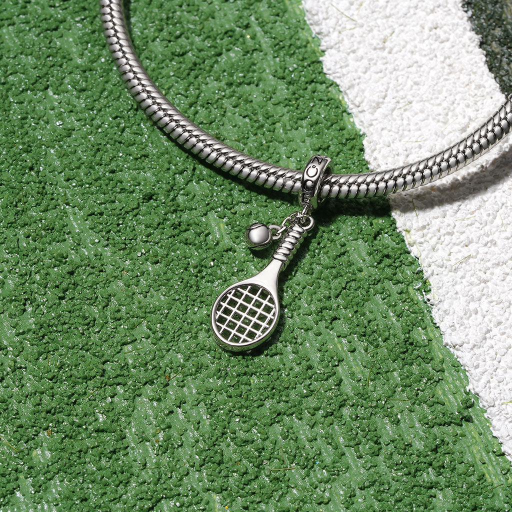 Gnoce Sports Tennis Racket and Ball Pendant Dangle Charm_3