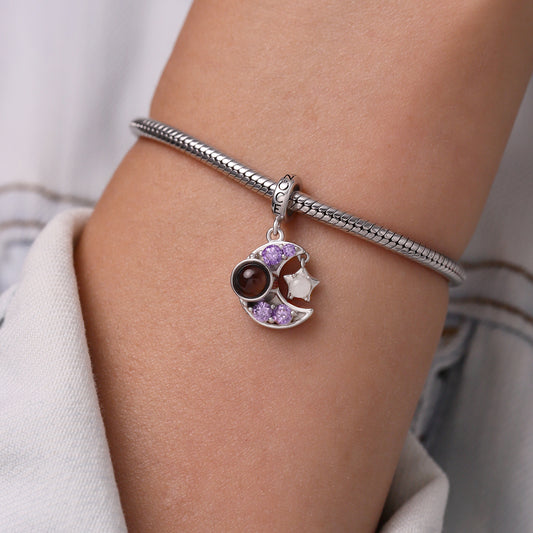 Gnoce Projection Moon & Star Engravable Pendant Dangle Charm_4