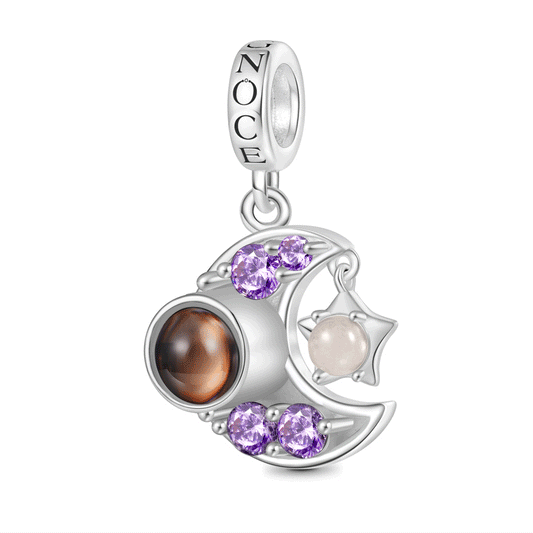 Gnoce Projection Moon & Star Engravable Pendant Dangle Charm_1