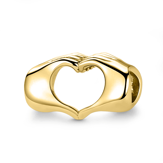Gnoce 'Forever in Our Hearts' 18K Gold Plated Finger with Heart Bead Charm_1
