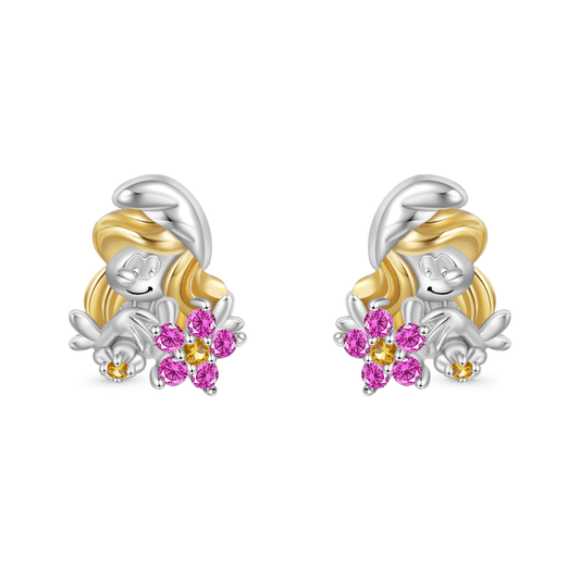 Gnoce Sweet and Cute Smurfette Stud Earrings_1