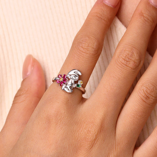 Gnoce Sparkly Bouquet Smurf Ring_5