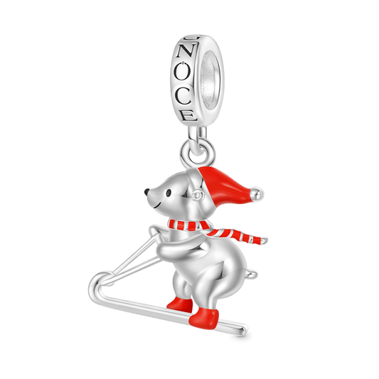 Gnoce Christmas Skiing Polar Bear Pendant Dangle Charm_1