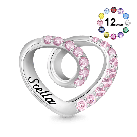 Gnoce Wrap Heart Engravable Birthstone Charm_1