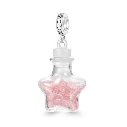 Gnoce Pink Crystal Glass Bottle Pendant Dangle Charm_1