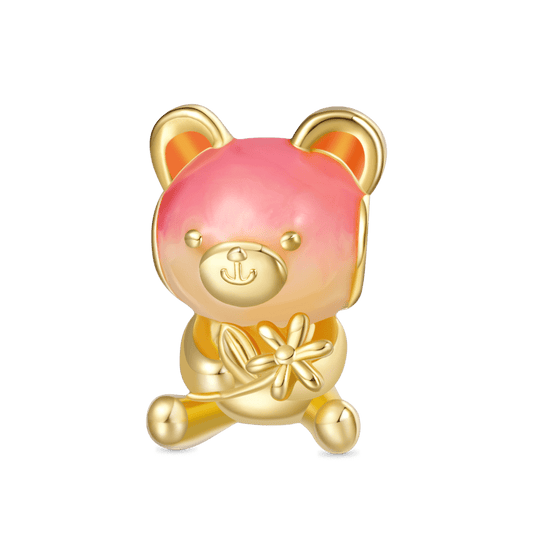 Gnoce 18K Gold Plated Gradient Pink Bear Charm_1
