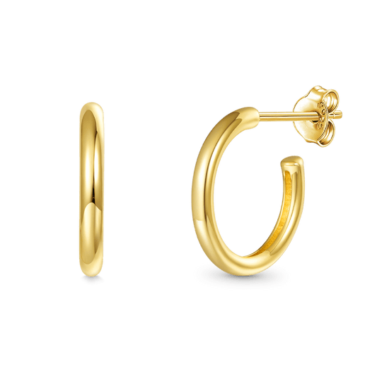 Gnoce Warm Brushed Round Tube Hoop Earrings_1