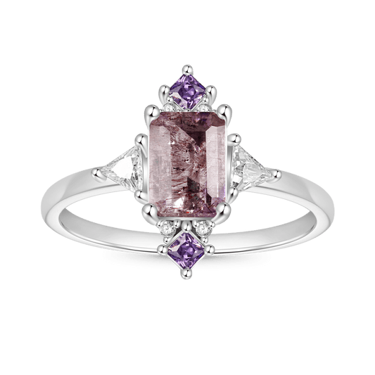Gnoce Sparkling Purple Square-cut Promise Ring_1