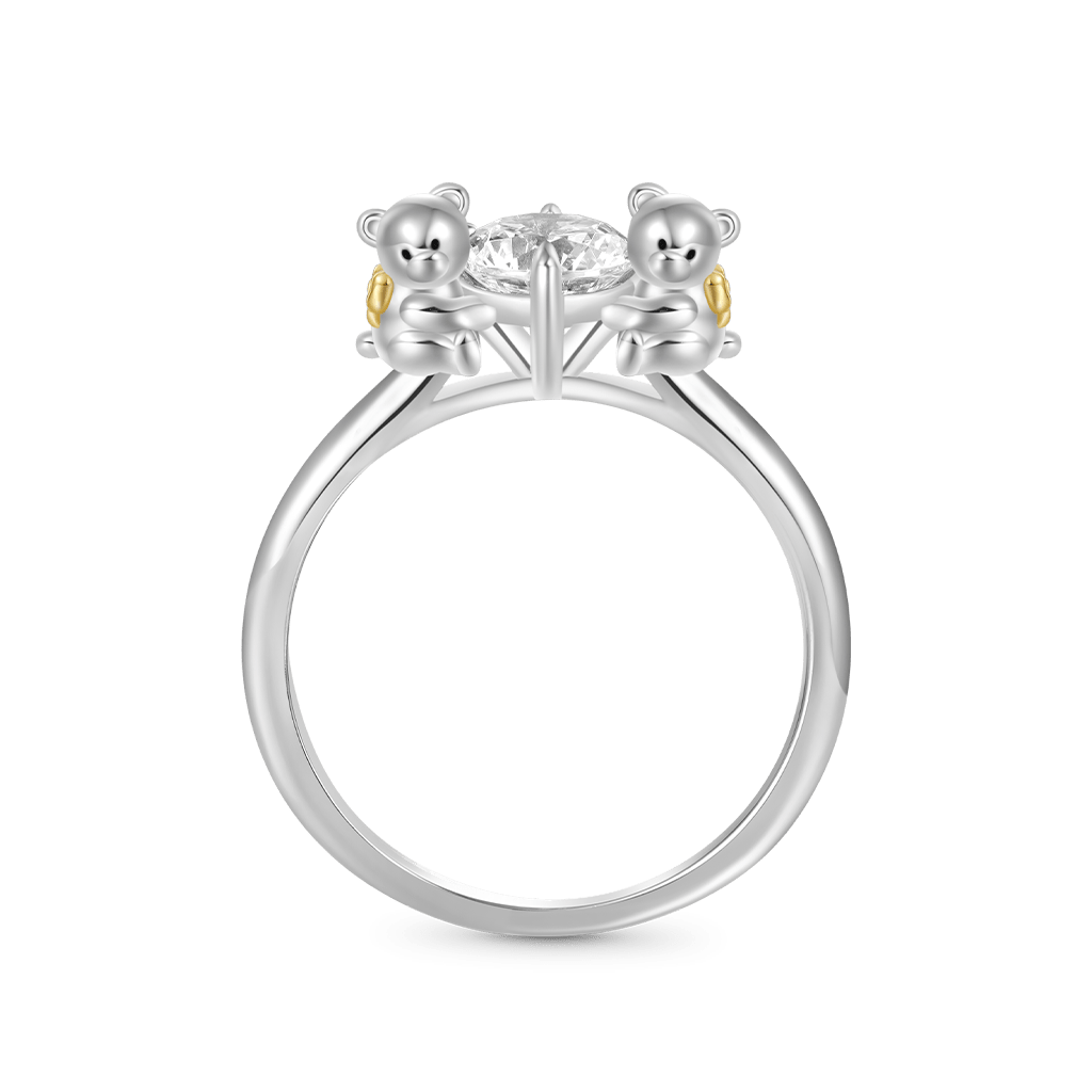 Gnoce Bear Embrace White Zircon Ring_1